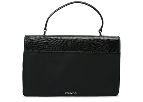 prada tessuto lucerto handbag reptile black